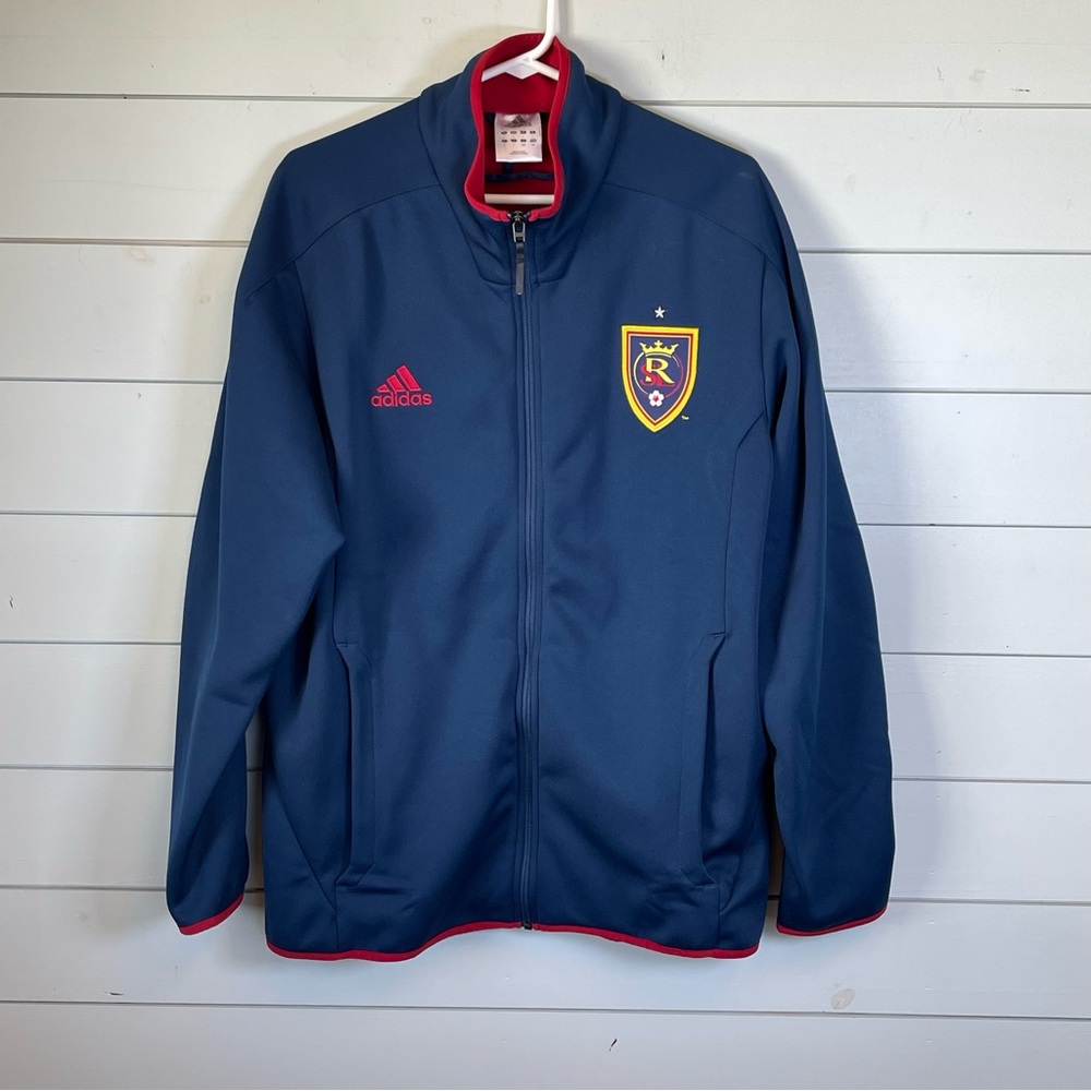 Adidas Real‎ Salt Lake soccer MLS full zip jacket blue men’s size large